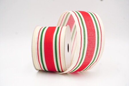 White/Cream  Classic Multi-Color Vertical Stripe Ribbon_KW0446GC-2-2JPG